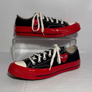 Comme des Garçons Play x Converse Chuck 70 Low Top Tennis Shoes Size 8 W or 6 M